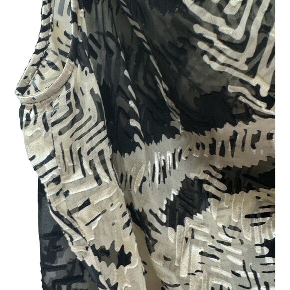 St John Sleeveless Blouse Womens Large Silk Cowl Neck Neutral Sheer Champagne - Picture 3 of 12